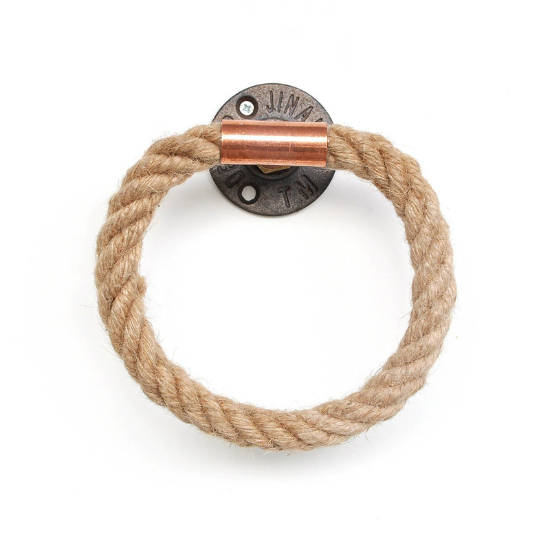 SpiritHome Handmade Rope "The Mariner's Knot" Rustic Towel Holder Ring ...
